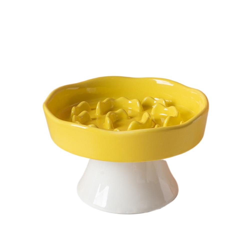 

Миска для медленного кормления кошек многоразового использования, милая поилка для домашних животных, миска для кормления собак, котенок, щенок жёлтый