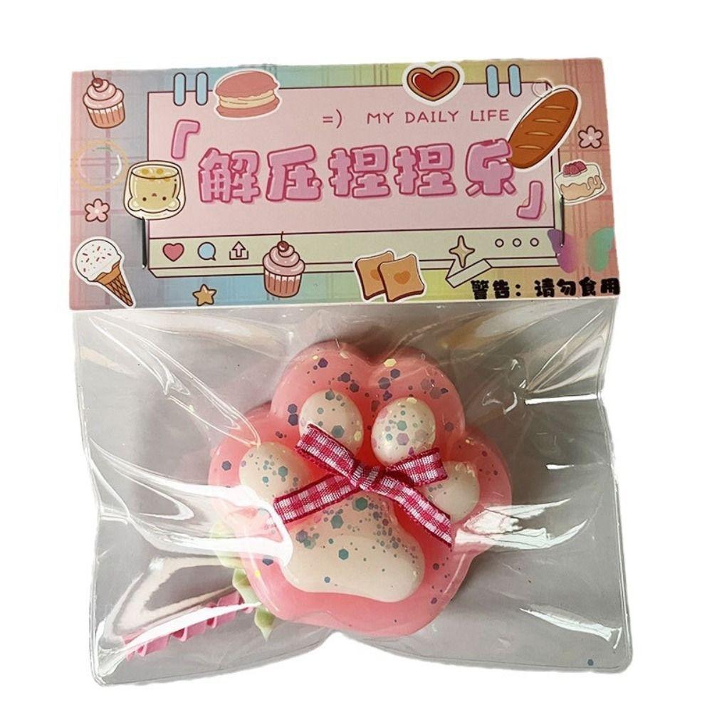 Slow Rebound Cat Paw Squeeze Toy Kneading Cat Paw Pinch Toy Cartoon Fidget Toy Kids Tricky Doll