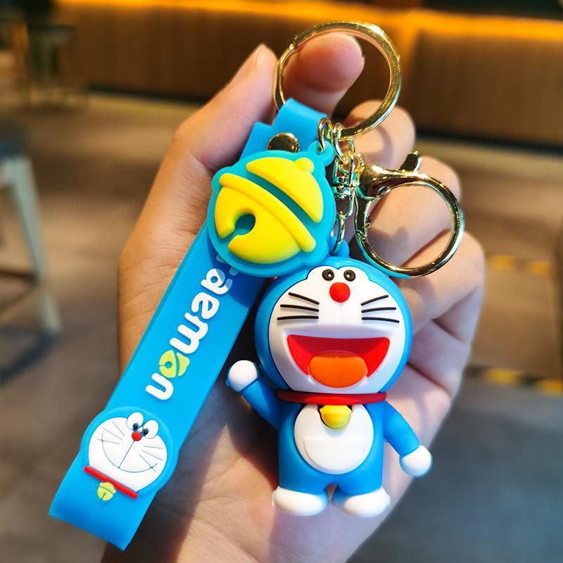Doraemon Cartoon Keychain Couple Backpack Hanging Decorations Creative Car Accessories Keychain Figurine Toys Anime Cartoon