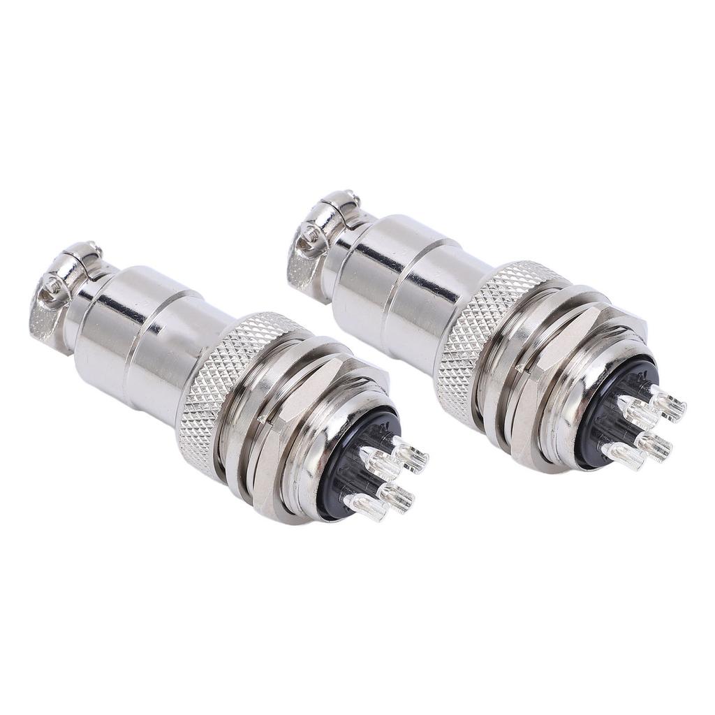 2 Stück Luftfahrtstecker Buchse Stecker Zinklegierung Gehäuse Kupfer Versilberte Anschlüsse 4 Pin