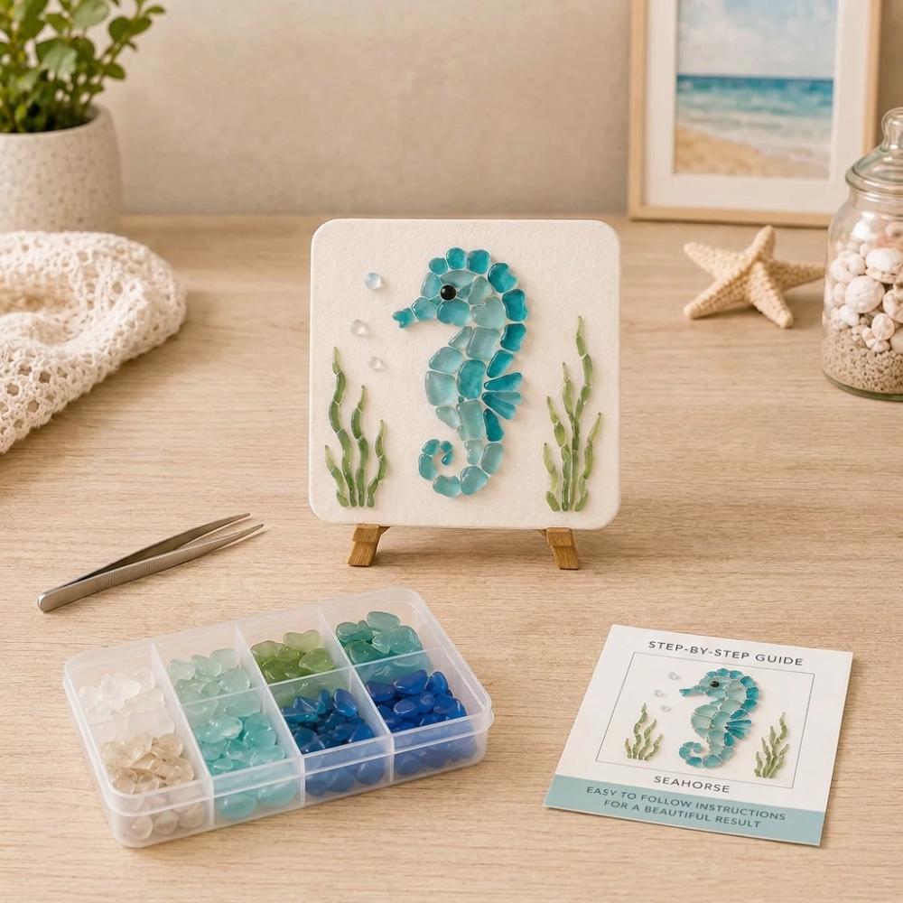 Ocean Inspired Ocean DIY Sea Glass Art Kit Home DIY Crafting Kit Adult Beginner