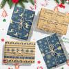 12 Sheets/set Christmas Wrapping Paper Reindeer Snowflakes Christmas Tree Pattern Kraft Paper Festival Gift Decorative Paper