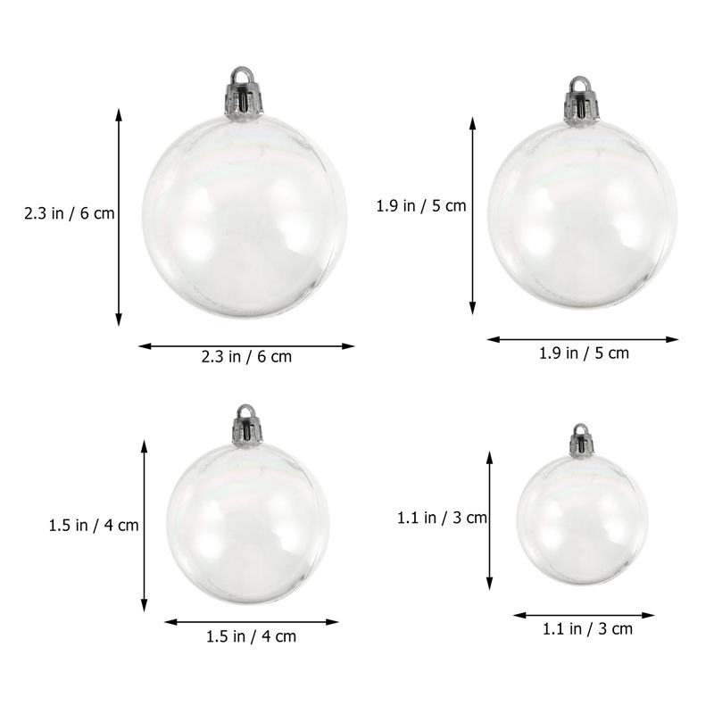 Clear Baubles Mixed Size Rainbow Light Bulbs Balls Clear Pendants Rainbow Light Bulbs Balls Clear Ball Baubles Round Balls