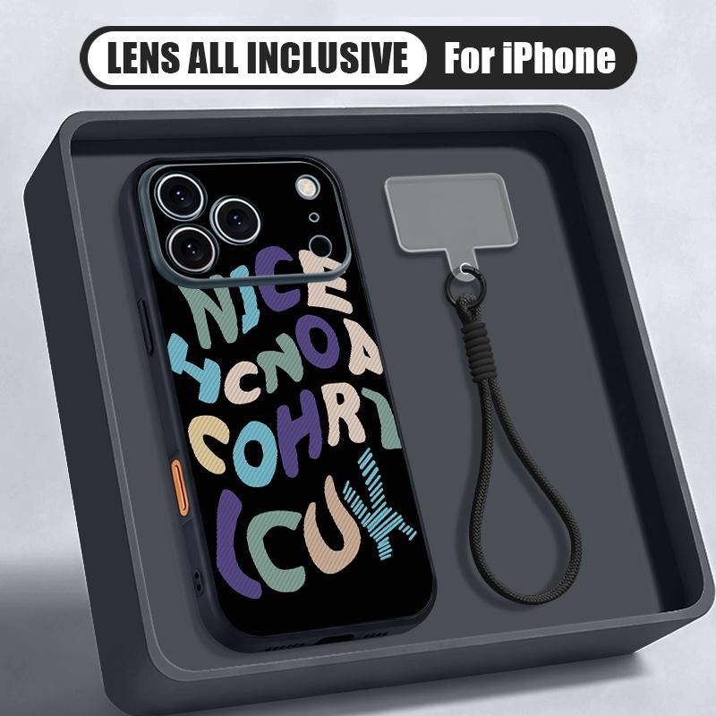 Fashion Letter Pattern Hand Strap Case For iPhone 17 Pro Max iPhone 16 15 14 13 Pro Max Magnetic For Magsafe Hybrid TPU+PC Matte Cover