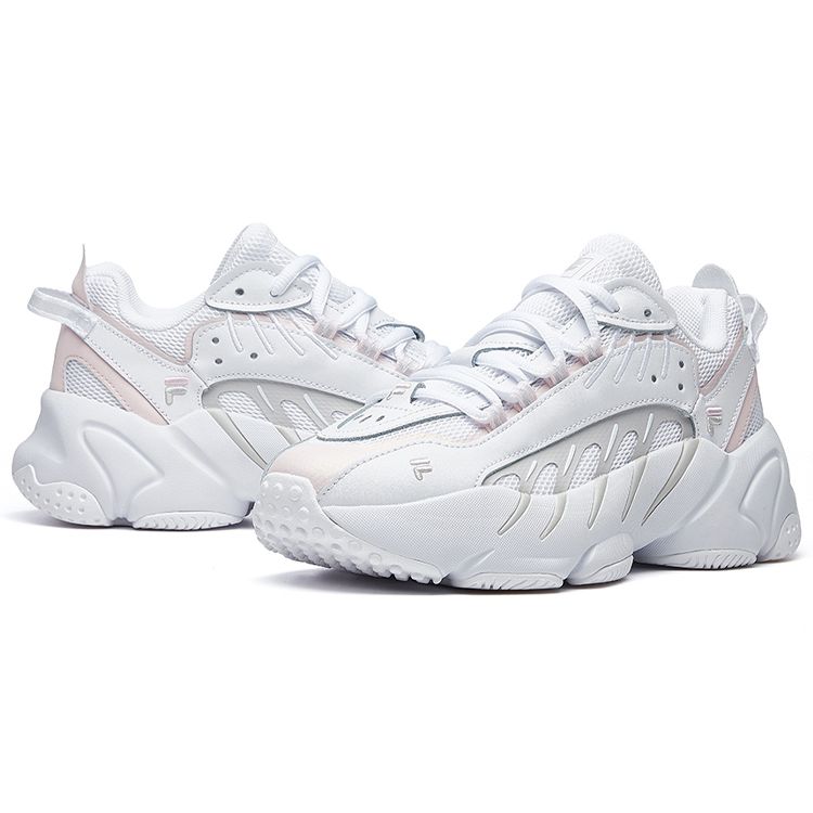 FILA ADE Retro Fabric Low-Top Marathon Running Shoes Women sneaker White Pink Gray F12W021103FSP