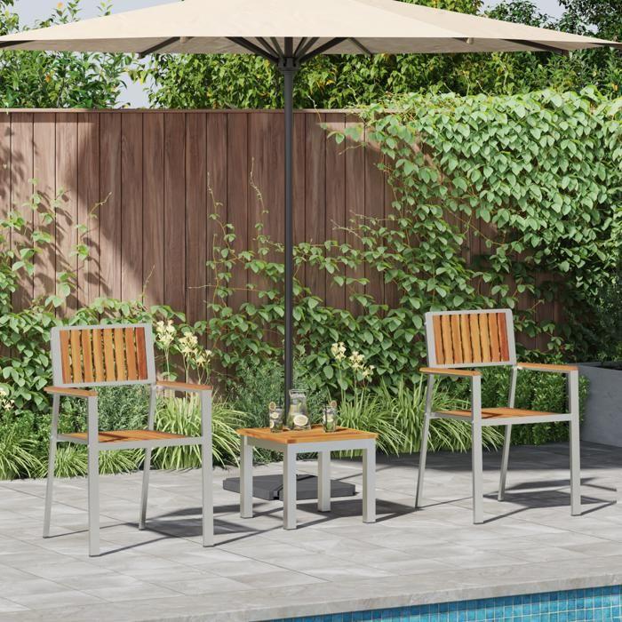 Ensemble de Salle à Manger de Jardin vidaXL en Bois Massif d'Acacia 3 pièces 3334841