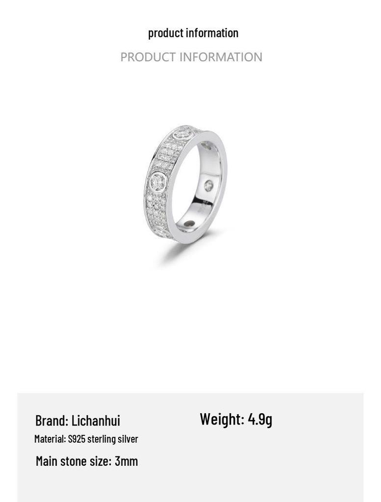 S925 Sterling Silver Moissanite Star Ring - Women's European & American Fashion Diamond Ring