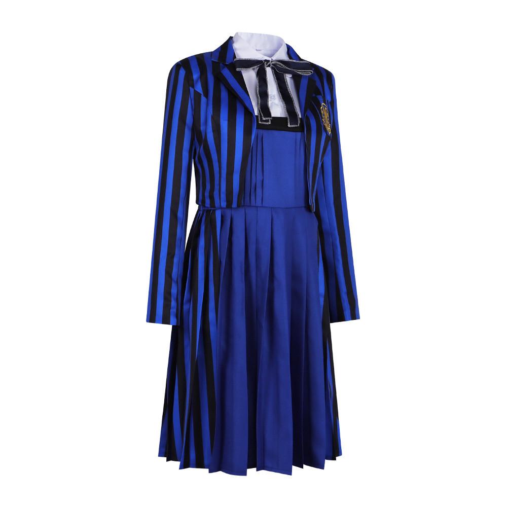 Adams Family Wednesday Student Uniform Cosplay Costume For Girls Halloween Role Play