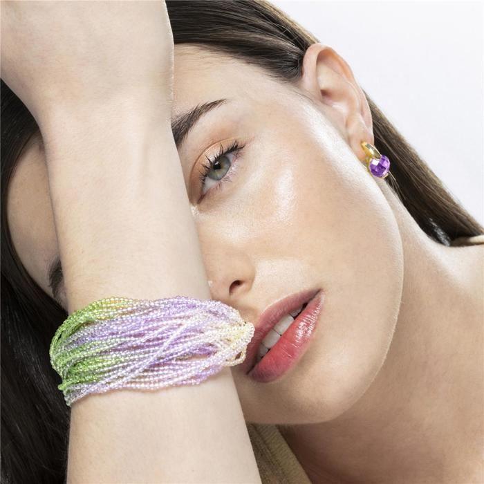 Boucles d'oreilles Luxenter en argent 925 et zircon améthyste finies en or jaune 18 carats - Laram