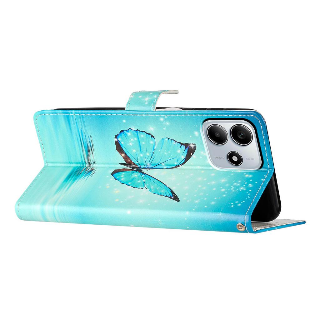 For Xiaomi Redmi Note 14 5G Wallet Case PU Leather Pattern Printing Stand Phone Cover with Strap