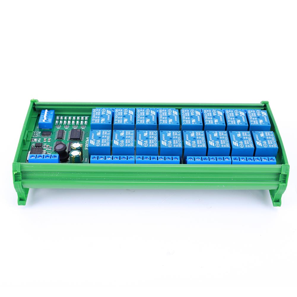 16 Channel DC 12V PLC Controller Serial Port Switch RS485 Relay Module Control Switch Board for PLC PTZ Camera Motor LED