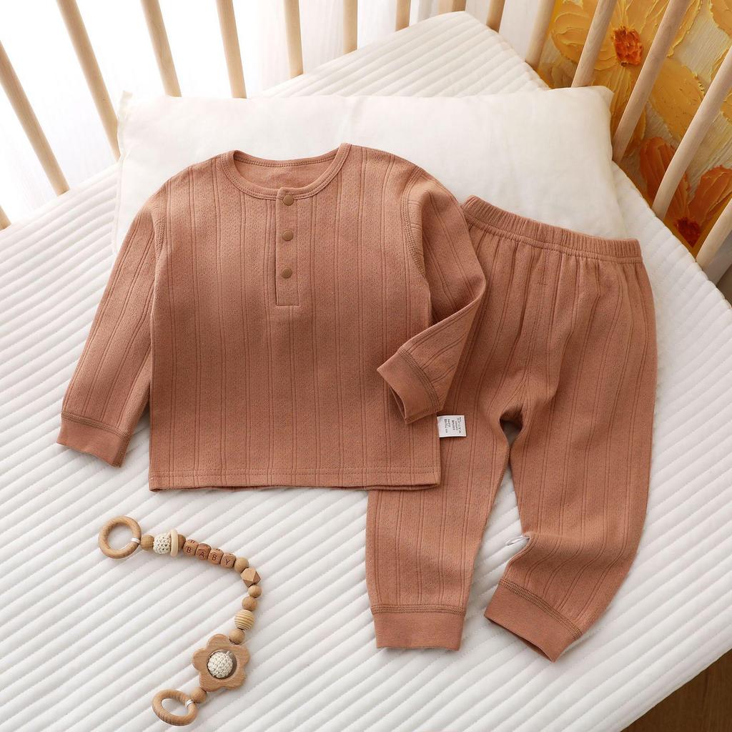 Baby Pure Cotton Class A Warm Underwear Set - Boys and Girls Split Pajamas for Autumn, Winter, and Spring