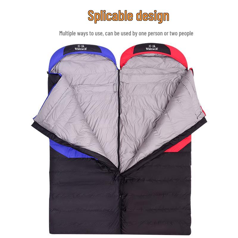 Thickened Winter Down Sleeping Bag - Cold-Proof, Envelope Style for Outdoor Camping & Travel