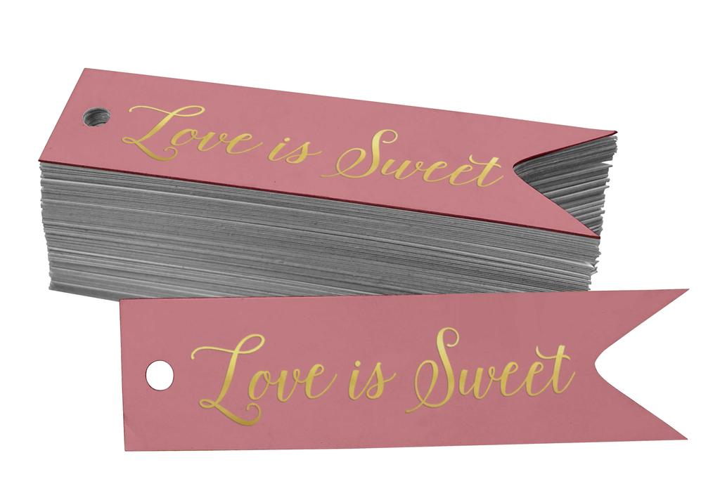 Inkdotpot Gold Foil Paper Hang Tags Love Is Sweet Wedding Favor Tags 100