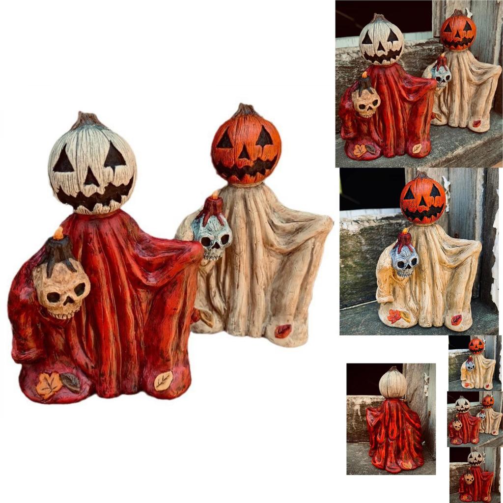 Modern Minimalist Resin Pumpkin Head Wizard Cloak Home Decor Perfect For Halloween Celebrations And Parties