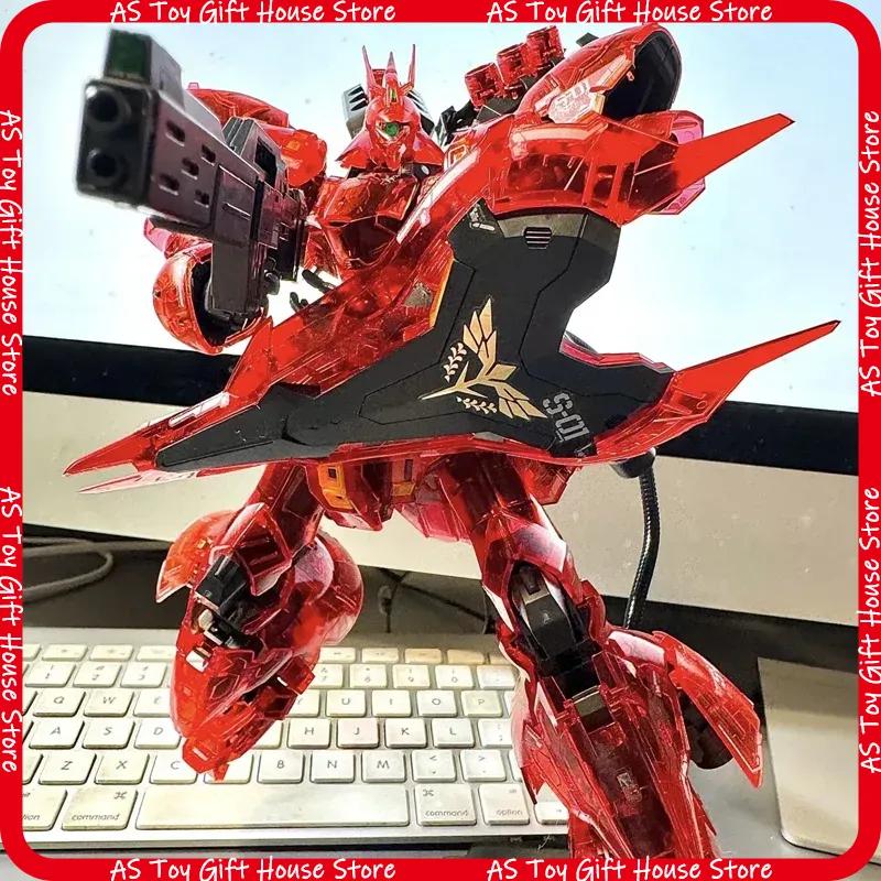 Rg 144 Cleab Color Sazabi Colorful Transparent Mech Assembly Model Kit Action Figures Desktop Decoration Doll Puzzle Toys