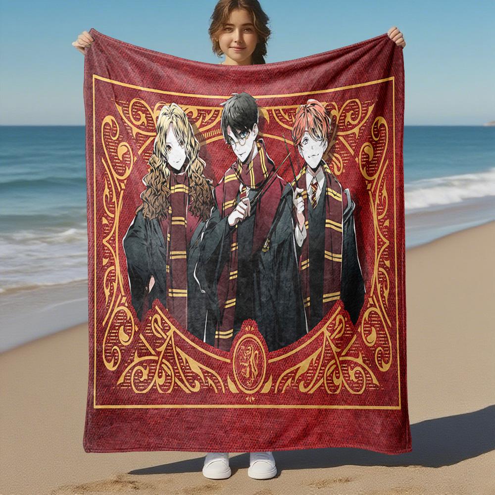 1pc Gryffindor Scarf Wand Outdoor Flannel Throw Blanket All Season Soft Warmth,Home Decor 1031225