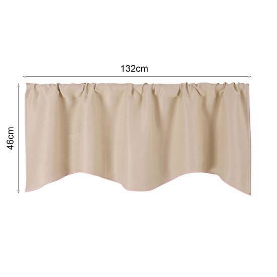 Solid Color Through Rod Short Curtain Home Room Balcony Kitchen Window Valance