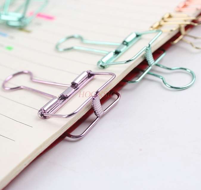 10 grid photos, wall decoration photo clip, simple metal hollow clip, colored long tail note clip, ticket clip