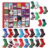 24-Day Funny Christmas Advent Gift Box Christmas Eve Autumn/Winter Mid Socks Countdown Calendar Box Gift Christmas Socks For Kid