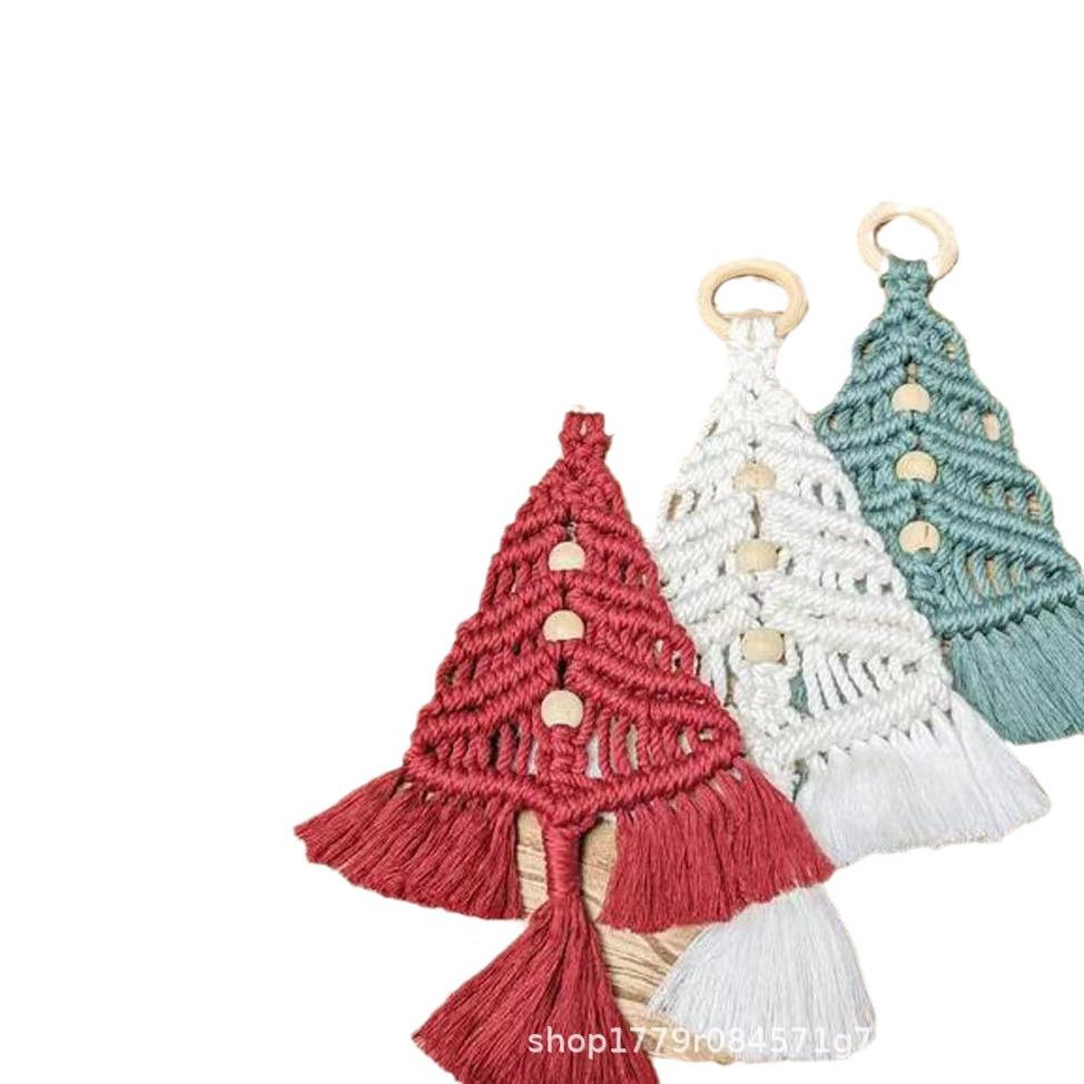 Nordik El Yapımı Pamuk İp Örgü Noel Ağacı Süsleri