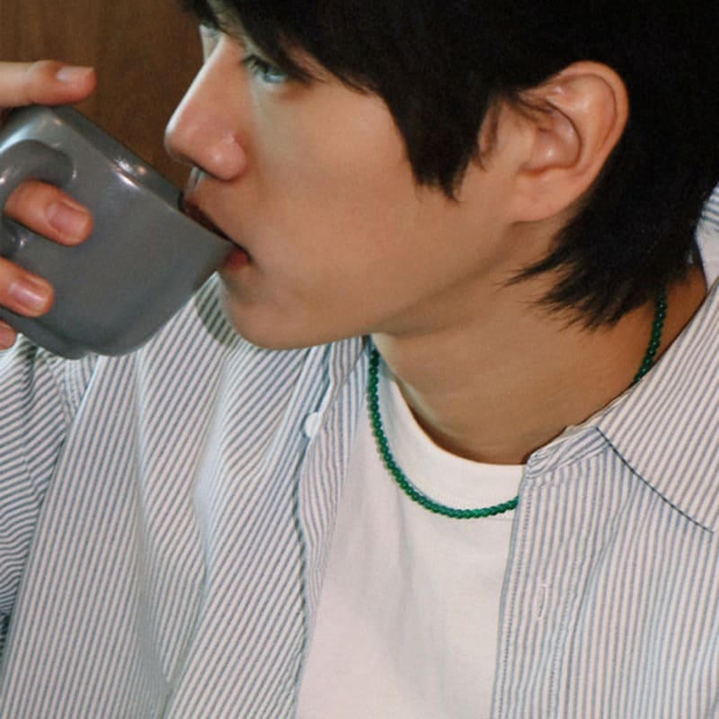 BICYCLE TROPHY BT Gemstone Necklace 03 (4mm Green Onyx)