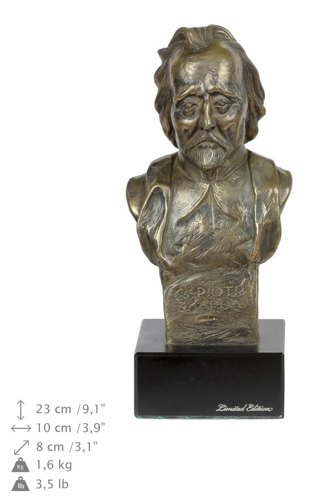 Piotr Skarga - marble bust, statuette of a famous person, decoration for office, school, and hotel by the Art-Dog brand