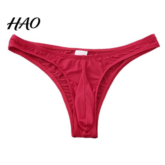Men Thongs Briefs U Convex Breathable Elastic Transparent Ultra-soft Non-slip Underpants Low Rise Stretchy for Inner Wear