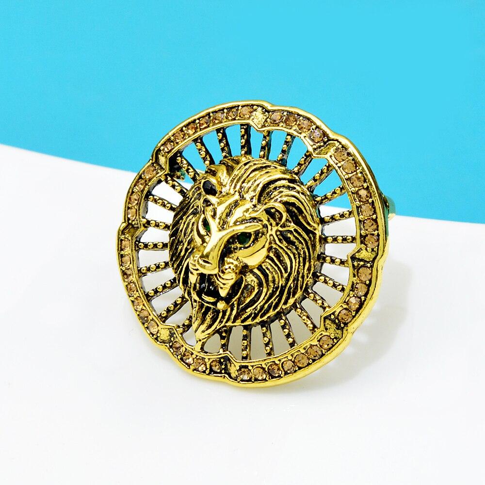 Blucome Broche rétro ajourée en forme de lion dominateur, accessoire de corsage de banquet pour homme, à la mode et simple