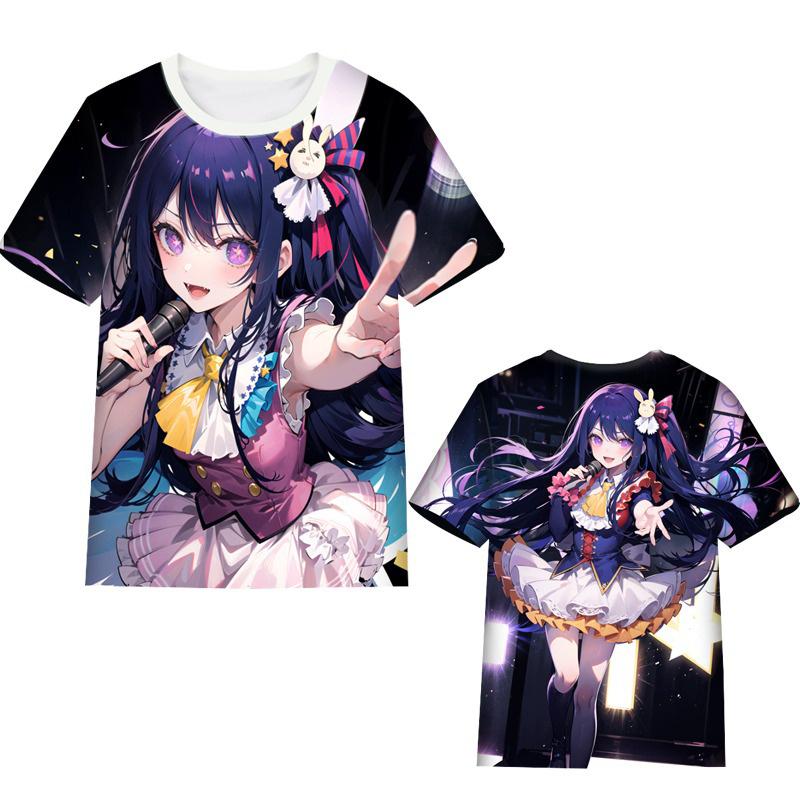 Anime Manga 'Oshi no Ko' 3D Printed T-Shirt for Girls, Fashionable Loose Short Sleeve Harajuku Style Top