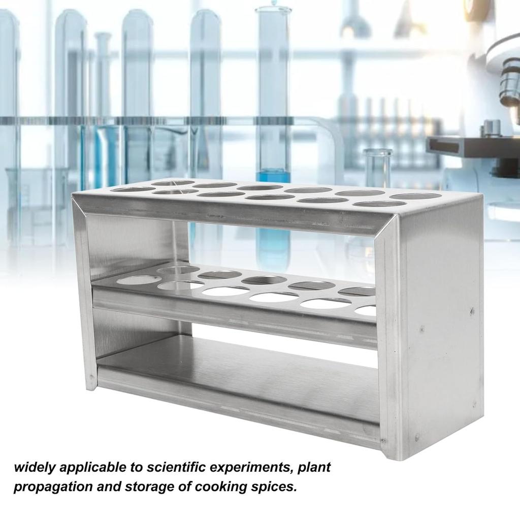 Test Tube Rack, 12 Holes 0.75in 3 Tiers Metal Test Tube Rack Stainless Steel Centrifuge Tube Holder for Laboratory School Scientific Experiments