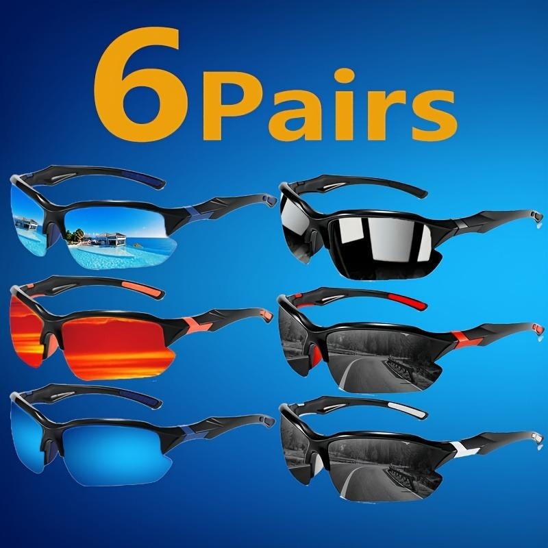 6 Pairs Sports Sunglasses for Men Women Cycling UV Protection Colorful Lens Lightweight Durable