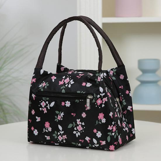 Hand-Carrying Lunch Bag Large Opening with Widened Handle Carrier Oxford Waterproof Bento Bag for Commuting Work Travel