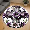 1PC cross lilies Office Round Area Rug, Under Office Chairs Bedroom Living Room Home Decor,Carpet for Office, -1110255