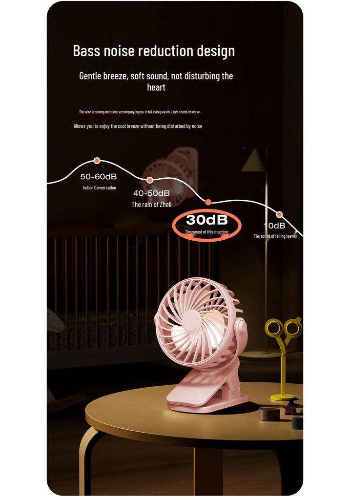 USB Rechargeable Mini Stroller Clip Fan: Portable Outdoor Fan
