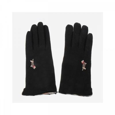 Women S Black Puppy Embroidery Wool gloveS Dcgv8f203bk