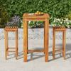 Day and Night - Day and Night Garden Table and High Stools 3 Pcs Solid Acacia Wood