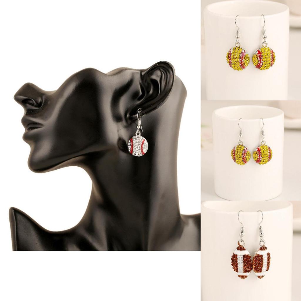 Water Diamond Soccer Drop Earrings For Women With Sportinspired Design And Elegant Detail