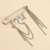 Fashion Creative Pins Tassel Personality Commuter 1pc Elegant Festival Gifts Women Star And Crescent Fashion Clothing Pendants Accessories Brooches