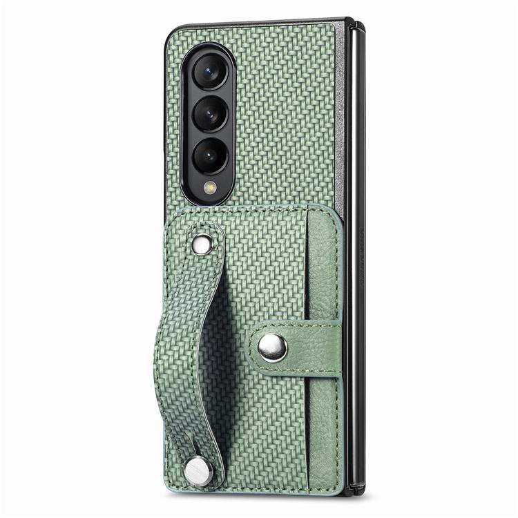For Samsung Galaxy Z Fold 4 Z Fold 5 Z Fold 2 5G Shockproof Case Leather Card Wristband Protect Back Cover For Samsung Z Flip 5 4 3