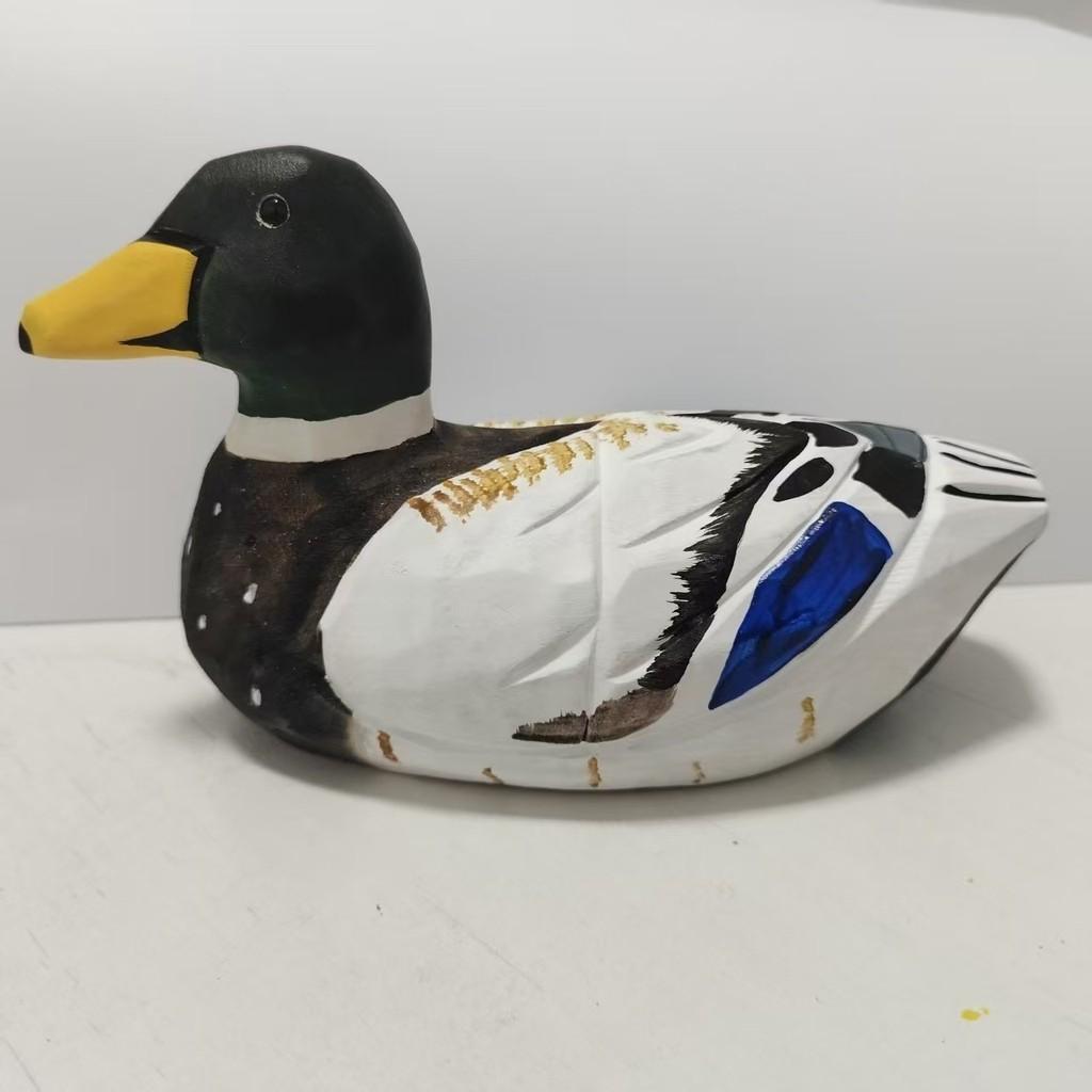 Wooden Handcrafted Duck Figurine For Home Office And Garden Decor