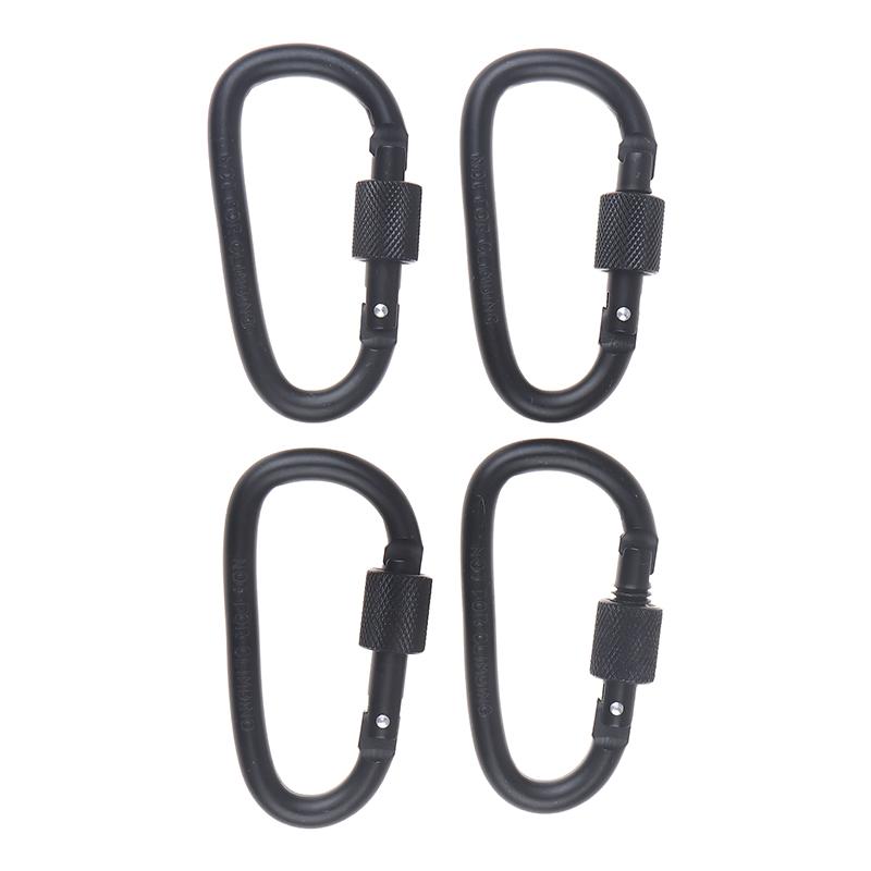 4Pcs 7.5*4.0cm D-shape Aluminum Alloy Carabiner Clips With Screw Gate Carabiners Hiking Clips EDC Outdoor Camping Equipment Hook