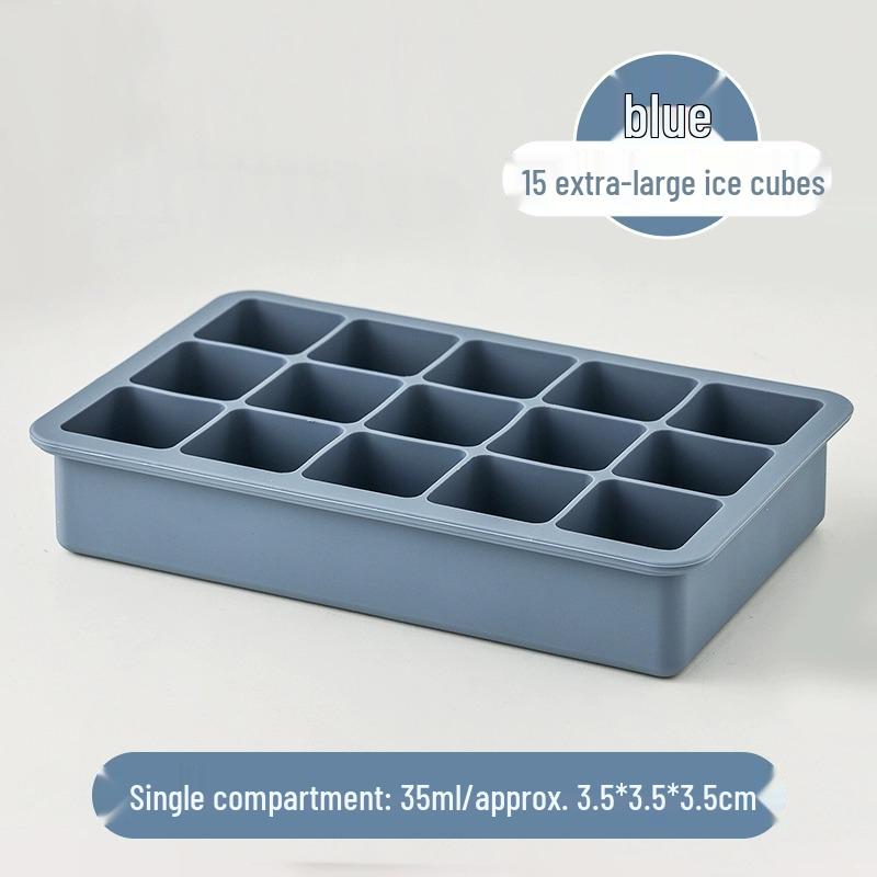 Iskubslåda: 15-kubsform med lock, Lätt att lossa, Livsmedelsgodkänd silikon, Perfekt för barnmat & mer
