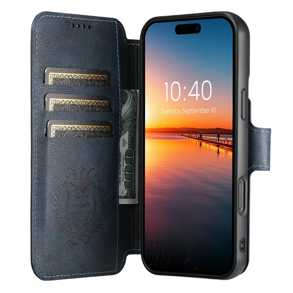 SUTENI Q-05 For iPhone 17 Wallet Case 2 in 1 Detachable Leather Flip Phone Cover with Stand