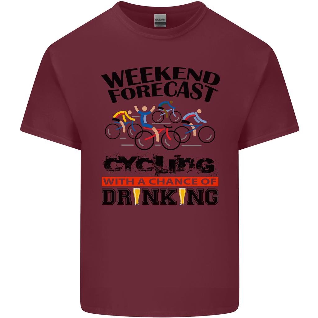 Weekend Forecast Cycling Cyclist Bicycle Unisexs Light Cotton TShirt