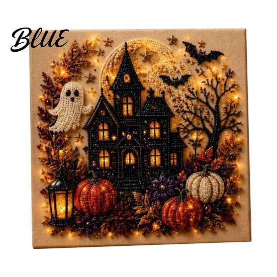 Stress Relief Creative Hobbies Halloween Faux Pearl Art DIY Kit Spooky Cute 3D Diamond Painting Paint Free Bead Set Craft Witch Black Cat