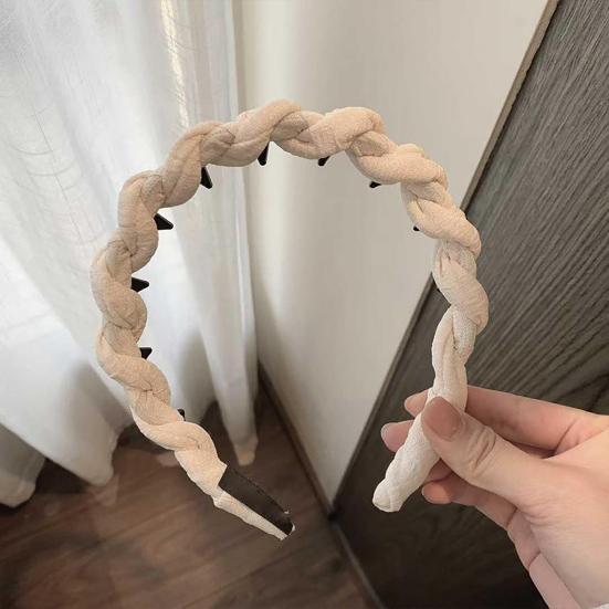 Kvinner Hårbøyle Twist Design Sklisikre Tenner Elastisk Hodebånd Lett Komfortabelt Stoff Hodebånd Hårtilbehør
