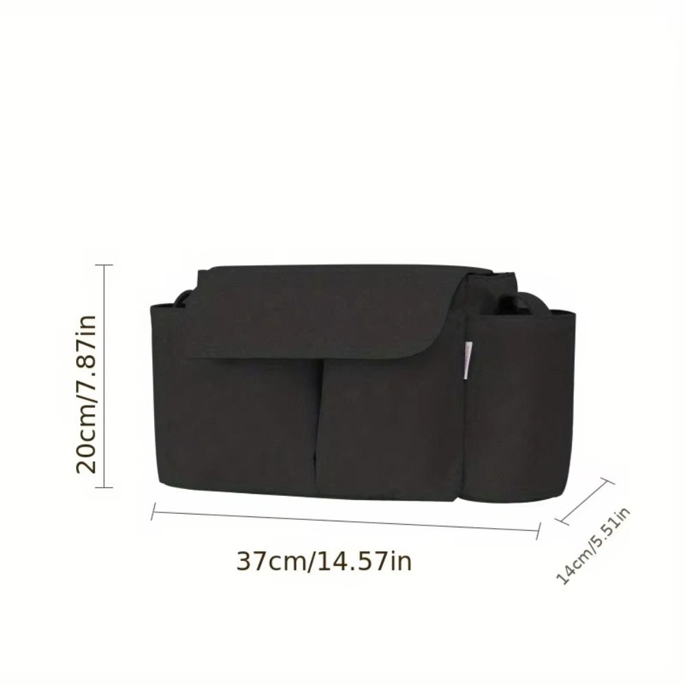 Large Capacity Stroller Storage Bag Multifunctional Adjustable Straps Baby Carriage Hanging Bag with Bottle Holder