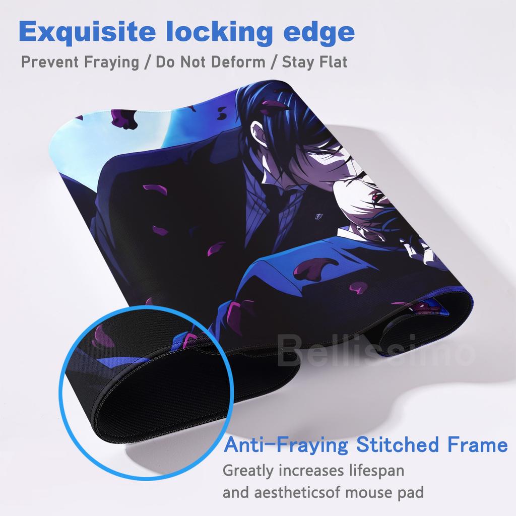 PC Black Butler Mouse Pad Game Player Computer Accessories Table Pad Laptop Keyboard Pad Large Non-Slip Carpet Anime Mousepad