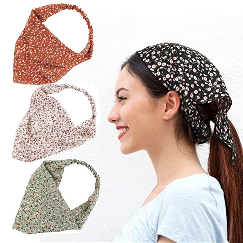 Hair Scarfs Head Bandanas for Women Fashion Floral Triangle Head Scarf Hair Accessories
